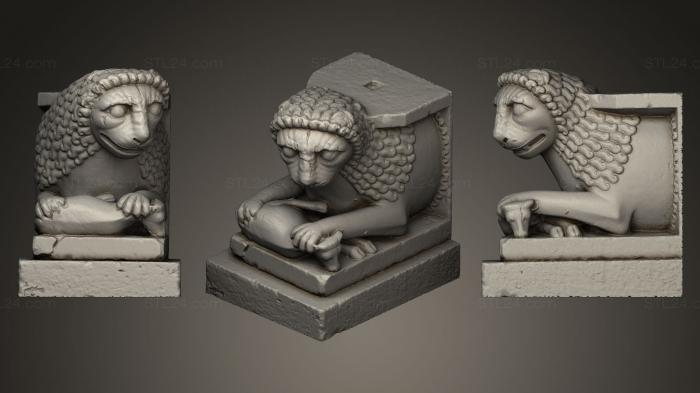 Figurines lions tigers sphinxes (Stylobate Lion, STKL_0190) 3D models for cnc